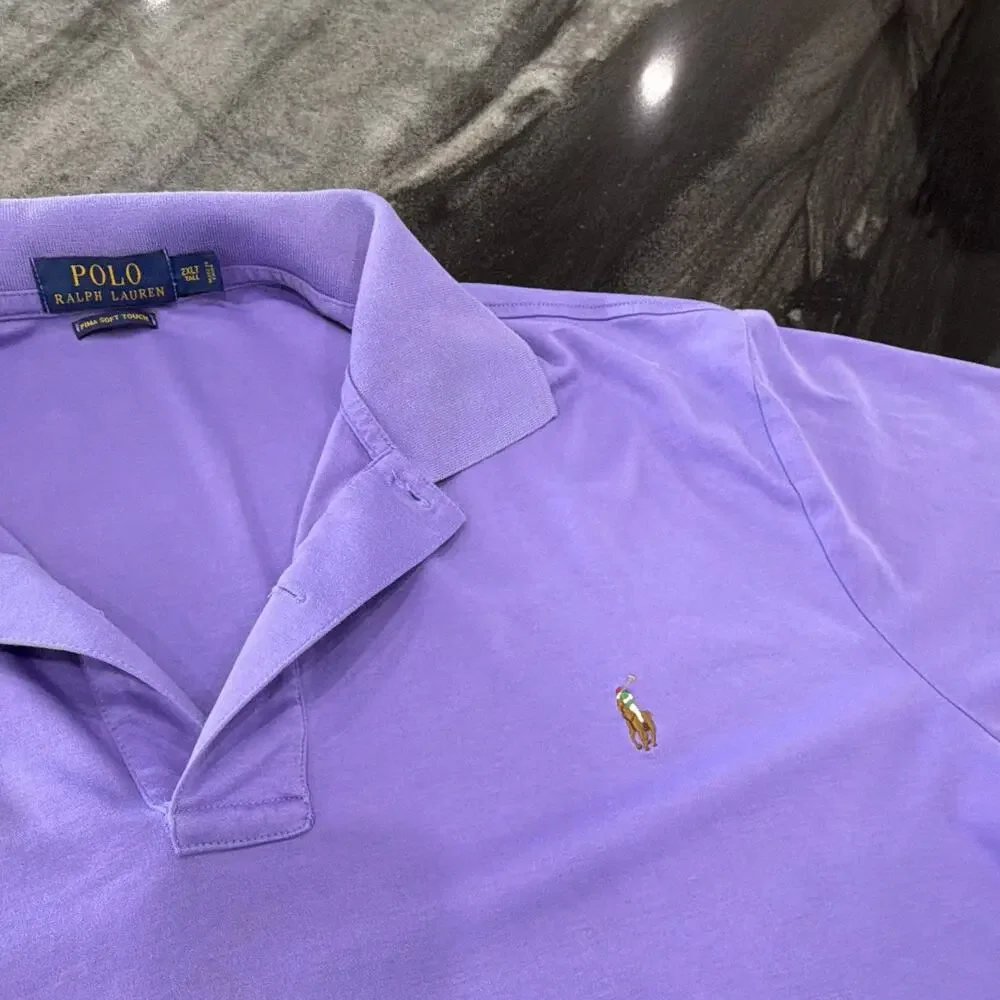 Polo Ralph Lauren Golf Shirt 2XLT Purple lavender Pony classic pima soft touch